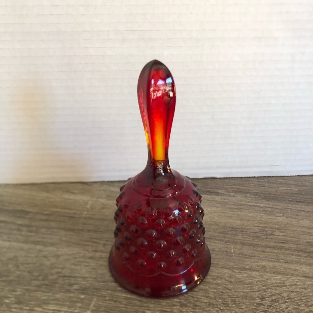 Vtg Cadmium Hobnail Glass Bell